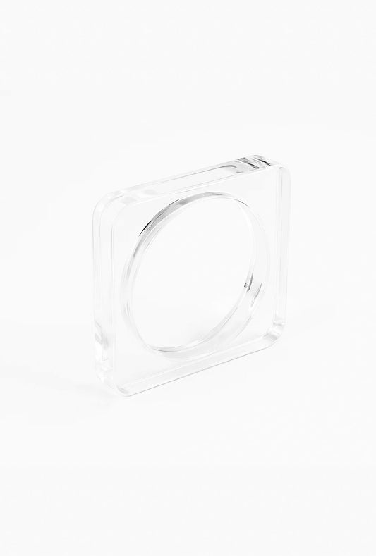 Bracelete Acrílica Transparente Elegante Quadrado
