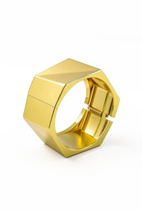 Bracelete Detalhe Geométrico Banhado em Ouro 18K