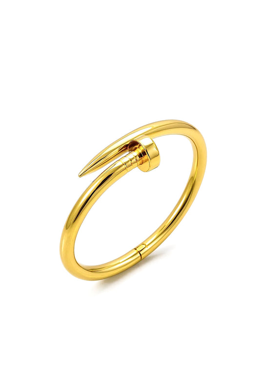 Bracelete com Design de Prego Banhado