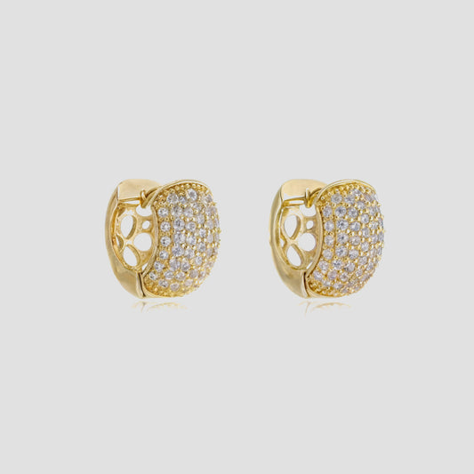 Brinco Argola Cravejada de Zircônia Banhado