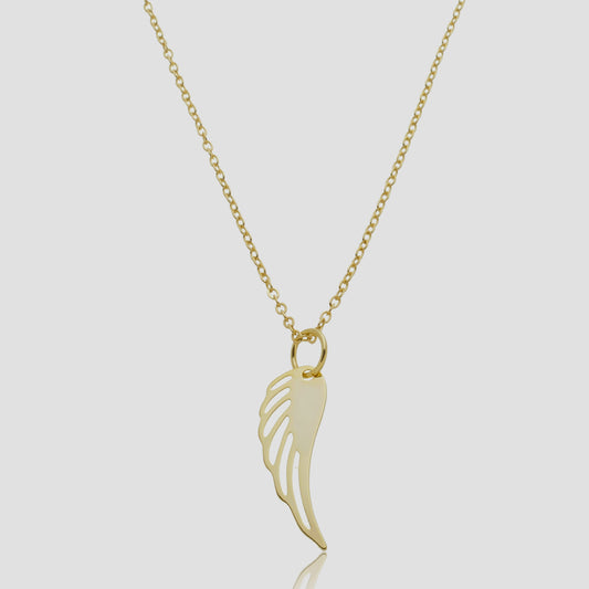 Colar com Pingente de Asas Vazada Banhado a Ouro 18k