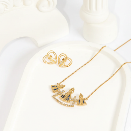 Kit Aurora Dourada Banhado a Ouro 18K