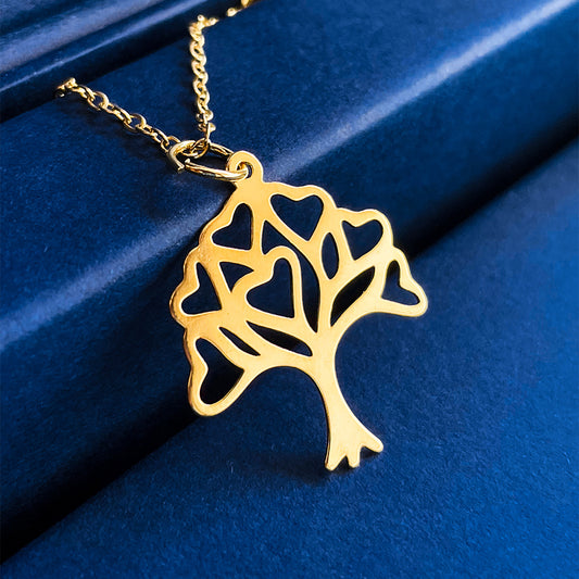 Colar Árvore Vazada Banhada a Ouro 18k