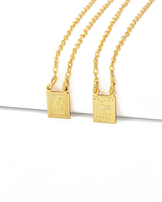 Escapulário O Senhor Te Abençoe e Te Guarde Banhado em Ouro 18K