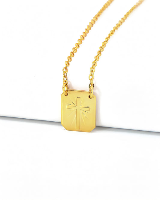 Escapulário Cruz Divina Banhado em Ouro 18K