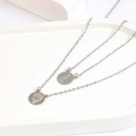 Escapulário Mini Medalha Nossa Senhora Das Graças em Aço Inox