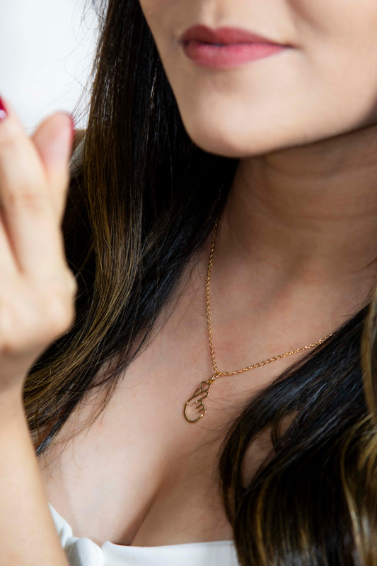 Colar Coração Coreano Banhado em Ouro 18K