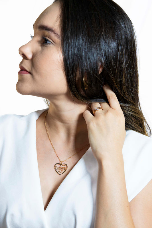 Colar Religioso Coração de Jesus Banhado em Ouro 18k