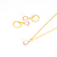 Conjunto Colar e Brinco Com Zircônias Formato Gota