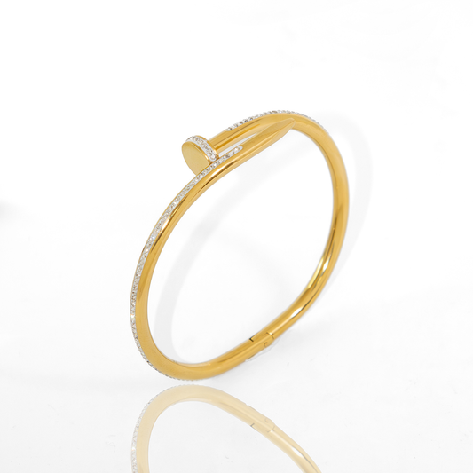 Bracelete Prego Cravejado Banhado