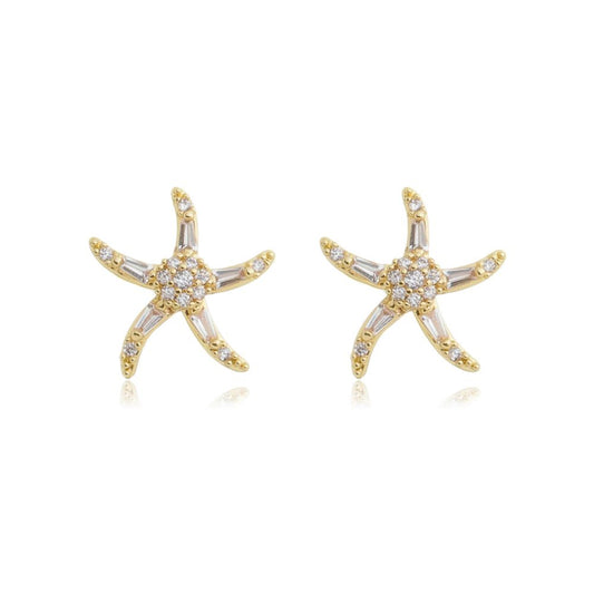 Brinco Pino Estrela do Mar Cravejada em Zircônia