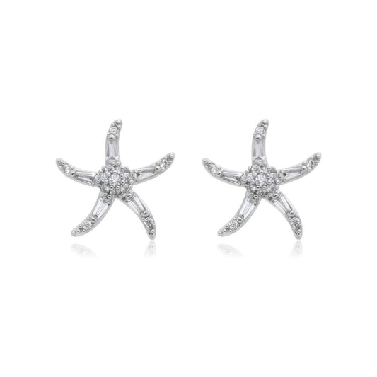 Brinco Pino Estrela do Mar Cravejada em Zircônia