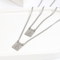 Escapulário Nossa S. Aparecida e Sagrado Coração Em Aço inox