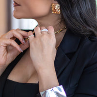 Bracelete Detalhe Geométrico Banhado em Ouro 18K