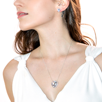 Conjunto Colar e Brinco com Zircônias Design de Coração