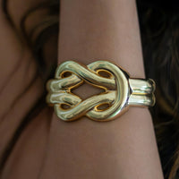 Bracelete Vintage Criativo Nó Borboleta Banhado em Ouro 18K