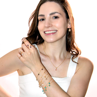 Pulseira com Pingente Coração Pedras Artificias Cristal