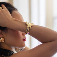 Bracelete Vintage Criativo Nó Borboleta Banhado em Ouro 18K