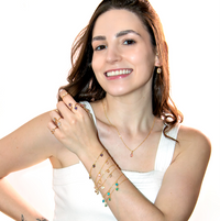 Pulseira com Pingente Coração Pedras Artificias Cristal