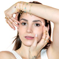 Pulseira com Pingente Coração Pedras Artificias Esmeralda