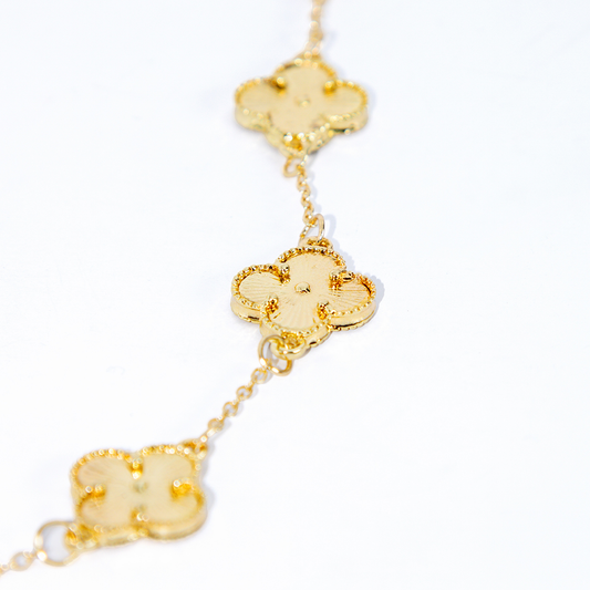 Pulseira Inspiração Trevo De Quatro Folhas Dourado