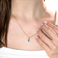 Conjunto Colar e Brinco Com Zircônias Formato Gota