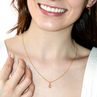 Conjunto Colar e Brinco Com Zircônias Formato Gota