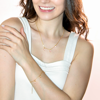 Pulseira com Pingente Coração Pedras Artificias Quartzo Rosa
