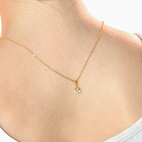 Colar com Pigente Ponto de Luz  em formato de Coração | Banhado a Ouro 18k