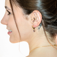 Conjunto Colar e Brinco Com Zircônias Formato 3 Corações