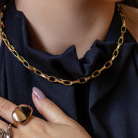 Corrente de Ouro com Elos Cartier Banhado em Ouro 18K