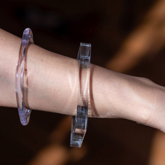 Bracelete Abaulado Resina Transparente