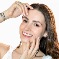 Anel Cristais Artificiais Gota Banhado
