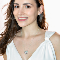 Conjunto Colar e Brinco com Zircônias Design de Coração