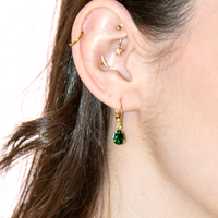 Conjunto Colar e Brinco Com Zircônias Formato Gota
