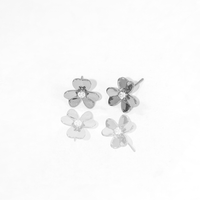 Conjunto Colar e Brinco Cravejados Minimalista Banhado