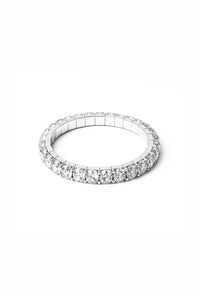 Pulseira Rivieira Elastica Strass 3 mm Banhado em Ouro 18K