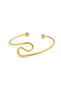 Colar Choker em Formato S Ondulado Banhado em Ouro 18K