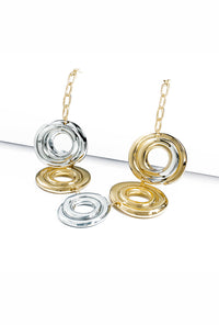Colar de Argola Dupla Maxi Banhado em Ouro 18K