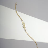 Pulseira Fé Coração E Zircônia Folheada Ouro 18k