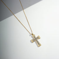 Colar Pingente de Cruz com Pedras de Zircônias | Banhado a Ouro 18k