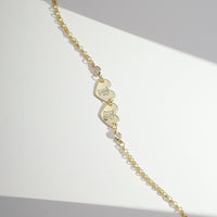 Pulseira Fé Coração E Zircônia Folheada Ouro 18k