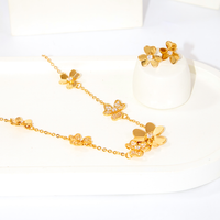 Conjunto Colar e Brinco Cravejados Minimalista Banhado