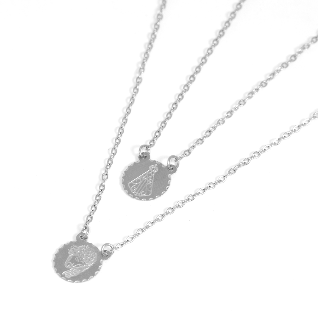 Escapulário Mini Medalha Nossa Senhora Das Graças em Aço Inox