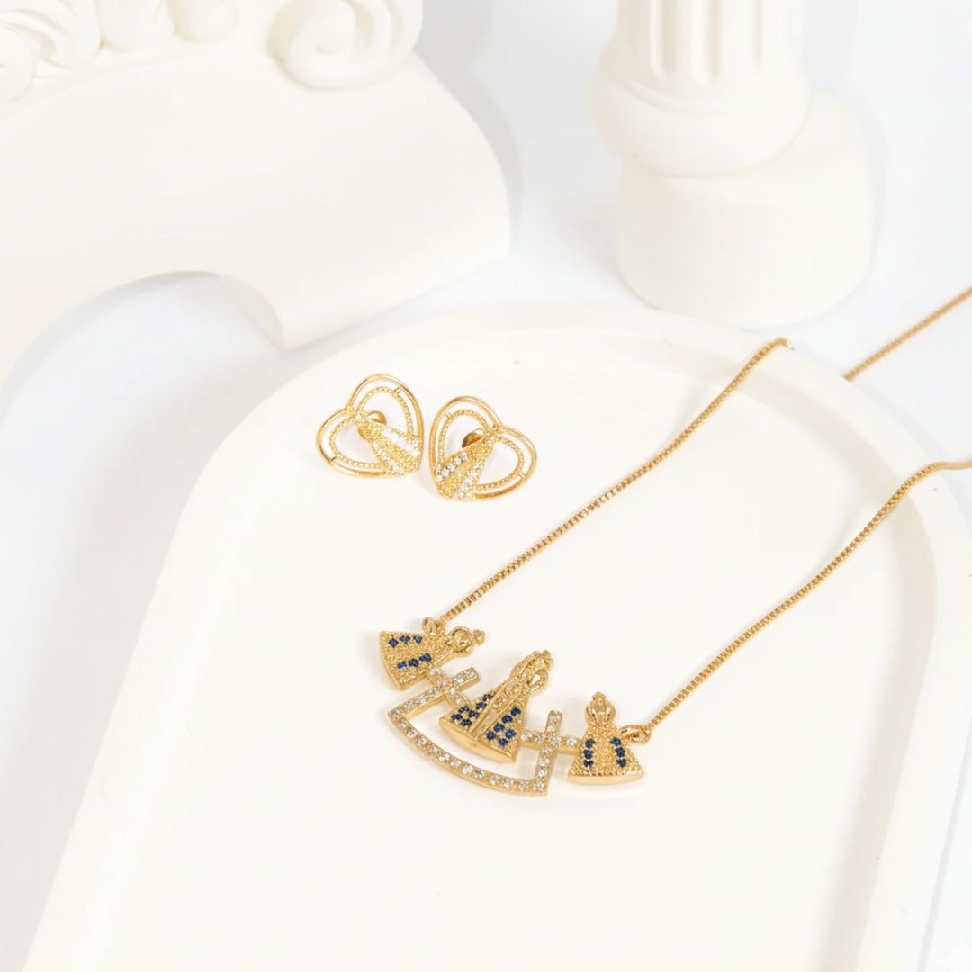 Kit Aurora Dourada Banhado a Ouro 18K