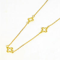 Colar 3 Trevos  Vazados Banhados a Ouro 18K