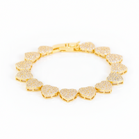 Bracelete Elo Coração Fecho Gaveta Ganhado