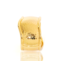 Pulseira Rígida Articulada de Metal Texturizado Banhado