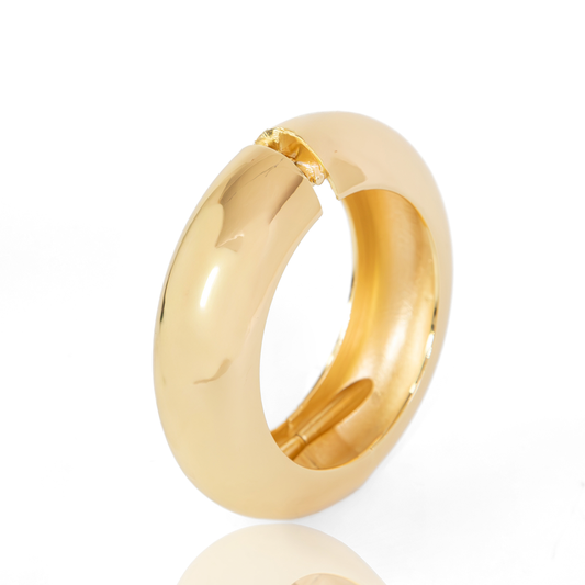 Bracelete Design Oval Liso Banhado