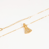 Colar Nossa Senhora Aparecida com Manto Cravejado Zircônias Brancas